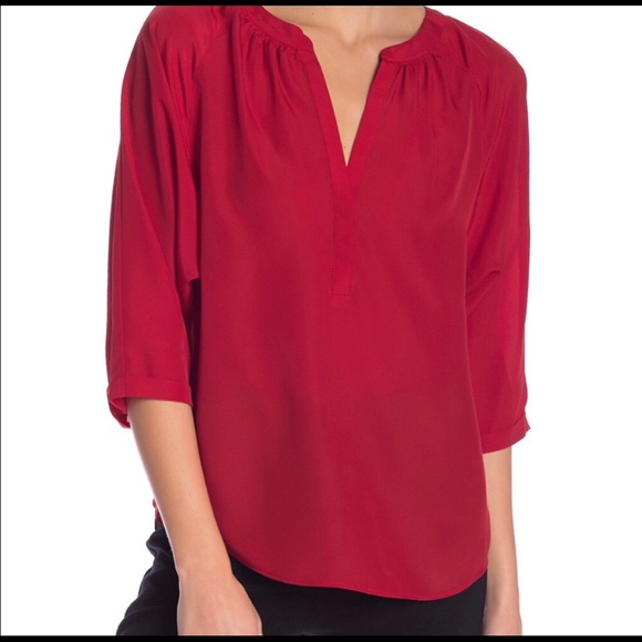 Joie Red Silky Blouse - Picture 3 of 5